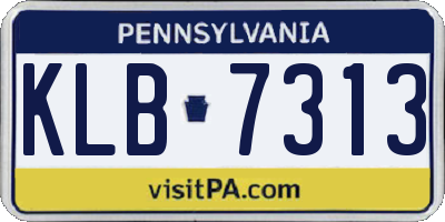 PA license plate KLB7313