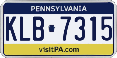PA license plate KLB7315