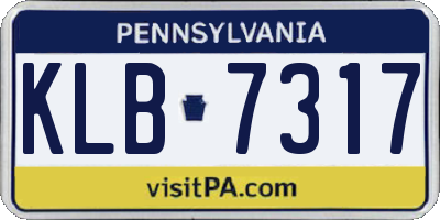 PA license plate KLB7317