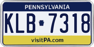 PA license plate KLB7318