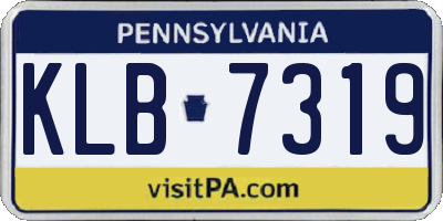 PA license plate KLB7319