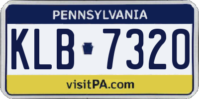 PA license plate KLB7320