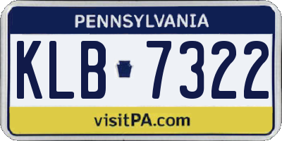 PA license plate KLB7322