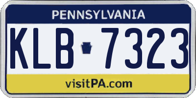 PA license plate KLB7323
