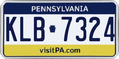 PA license plate KLB7324