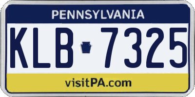 PA license plate KLB7325