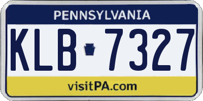 PA license plate KLB7327