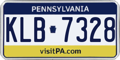PA license plate KLB7328