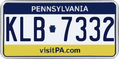 PA license plate KLB7332