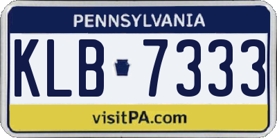 PA license plate KLB7333