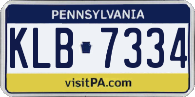 PA license plate KLB7334