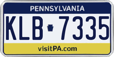 PA license plate KLB7335
