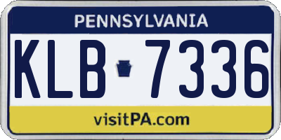 PA license plate KLB7336