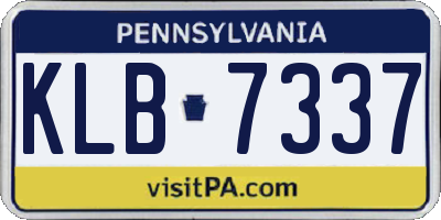 PA license plate KLB7337