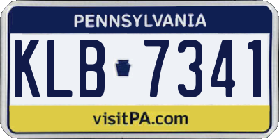 PA license plate KLB7341