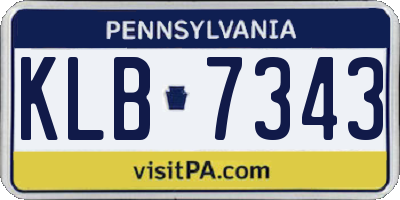 PA license plate KLB7343