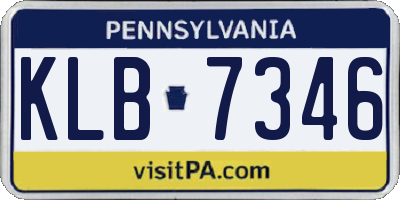 PA license plate KLB7346