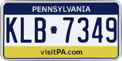 PA license plate KLB7349