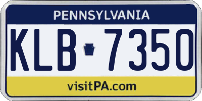 PA license plate KLB7350