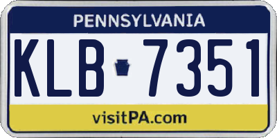 PA license plate KLB7351