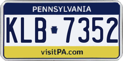 PA license plate KLB7352