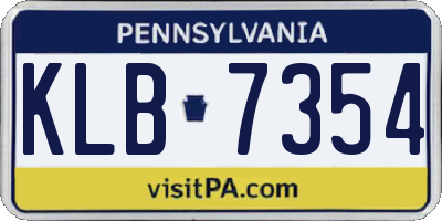 PA license plate KLB7354
