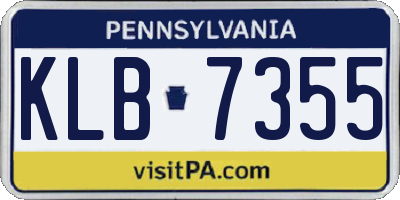 PA license plate KLB7355