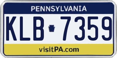 PA license plate KLB7359