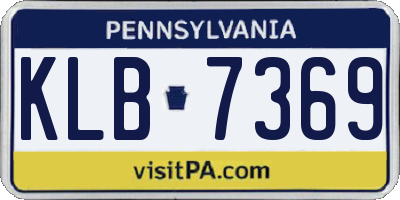 PA license plate KLB7369
