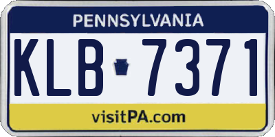 PA license plate KLB7371