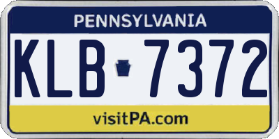 PA license plate KLB7372