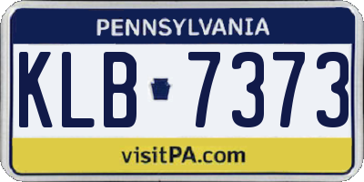 PA license plate KLB7373