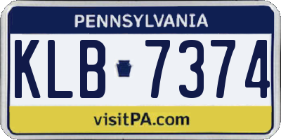 PA license plate KLB7374