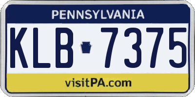 PA license plate KLB7375