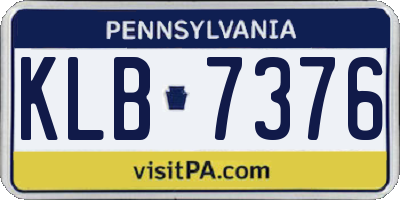 PA license plate KLB7376
