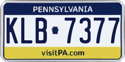 PA license plate KLB7377