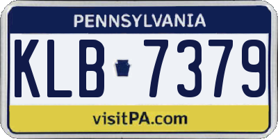 PA license plate KLB7379