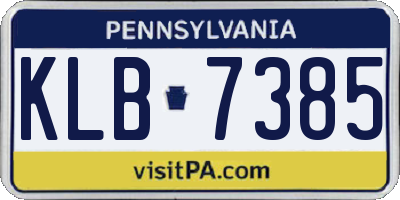 PA license plate KLB7385