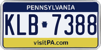 PA license plate KLB7388