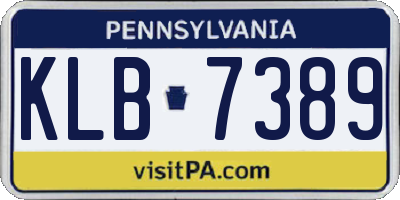 PA license plate KLB7389