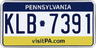 PA license plate KLB7391
