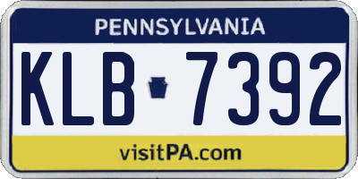 PA license plate KLB7392