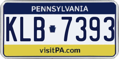 PA license plate KLB7393