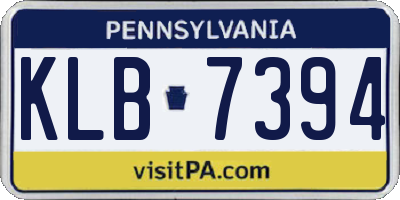 PA license plate KLB7394