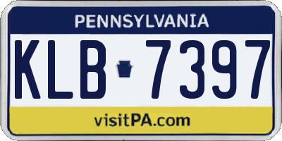 PA license plate KLB7397