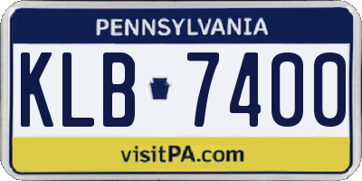 PA license plate KLB7400