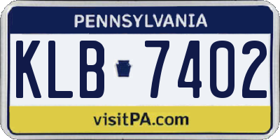 PA license plate KLB7402