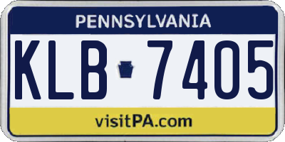 PA license plate KLB7405