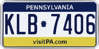 PA license plate KLB7406