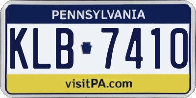 PA license plate KLB7410
